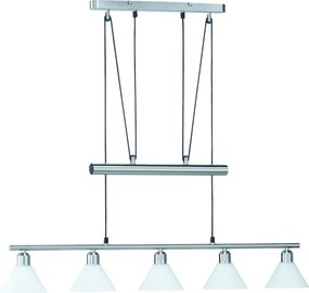 Lampa wisząca w kolorze srebra ze szklanym kloszem Stamina – Trio
