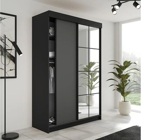 Szafa Przesuwna LAMARO 138 Czarny/Grafit