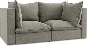 Modułowa sofa 2-osobowa - z tkaniny bouclé - szary - MANAO