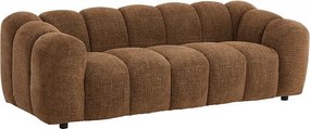 Kanapa 3-osobowa z brązowej tkaniny szenilowej NELIMAR