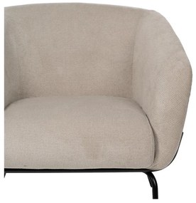 Beżowy fotel z tkaniny szenilowej Classic – Ixia