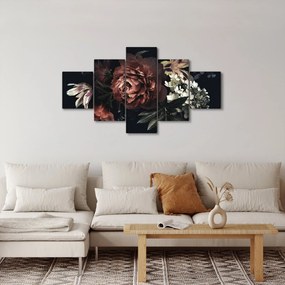 Obraz - Ciemne kwiaty (125x70 cm)