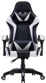 Biały fotel obrotowy do gier K6-E16