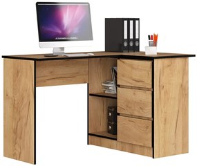 Nowoczesne Biurko Narożne Z Szufladami Dąb Craft G3-E52