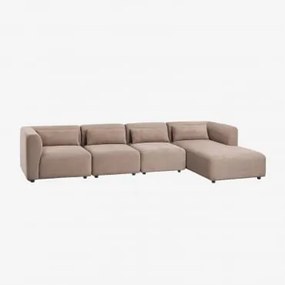 4-częściowa Prawa Sofa Modułowa Fogler Z Szezlongiem Sztruksu Camel - Sklum
