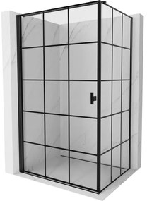 Mexen Mist-B kabina prysznicowa uchylna lewa 80 x 70 cm, czarna kratka, czarna - 8A2T-080-070-70-77-L