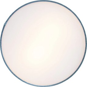 Nowoczesna lampa sufitowa niebieska 40 cm ze złotym wnętrzem - Drum