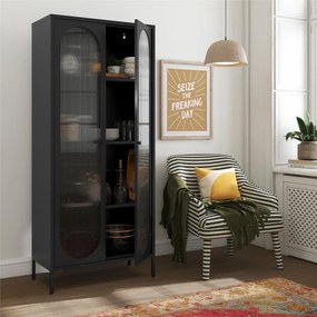 Czarna metalowa witryna 80x186x40 cm Luna – Støraa