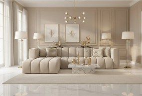 Narożnik w kształcie L GRAND 318 cm, tkanina Salvador, Beżowy, Lewy