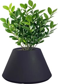 Stromboli Antracytowa okrągła stożkowa doniczka żywiczna do roślin doniczkowych i ogrodowych, 60x35 cm