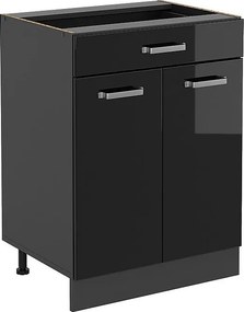 Szafka dolna do kuchni czarny wysoki połysk 60x46x81.6 r-line