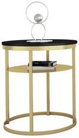 Stolik kawowy w stylu glamour czarny + złoty N6-K04