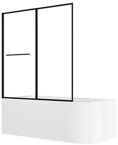 Wanna z prysznicem biała z przesuwnym parawanem - 240 l - Lewostronna - ANIKA