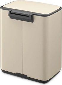 Beżowy stalowy kosz na śmieci z pedałem 7 l Bo – Brabantia