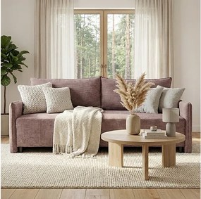 CORDO – sofa 3-osobowa z funkcją spania 197x140 cm, tkanina  Poso 27 fioletowa