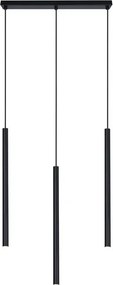Czarna potrójna lampa wisząca tuba - S811 A8-Z79