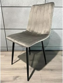 Eleganckie krzesło tapicerowane Barlee z weluru w kolorze szarym do jadalni salonu i biura