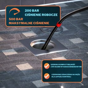 Zestaw do czyszczenia rur Premium, 15m, czarna Jurhan