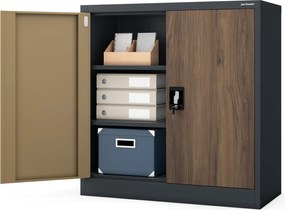 Szafka biurowa Eco Design Beata 90x40x93 cm antracyt/orzech