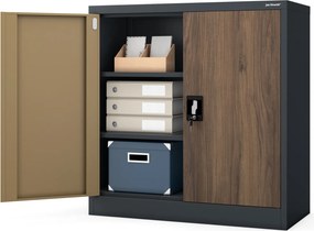 Szafka biurowa Eco Design Beata 90x40x93 cm antracyt/orzech