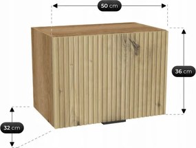 Zestaw Mebli Kuchennych MODERN 170 cm Dąb Artisan/Szary Połysk Ryflowany Nowoczesny