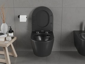Mexen Carmen miska wc Rimless z deską wolnoopadającą slim, duroplast, czarna mat - 30881085