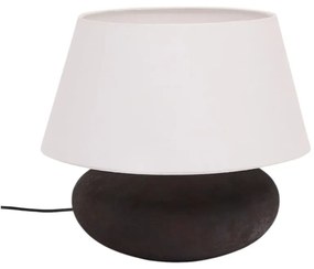 Czarno-biała lampa stołowa z tekstylnym kloszem (wysokość 35 cm) Nessi – Kave Home