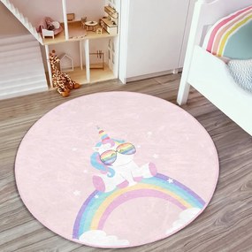 Różowy dywan dziecięcy ø 120 cm Comfort – Mila Home