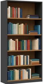 Otwarty regał na książki antracyt + dąb artisan N3-M09