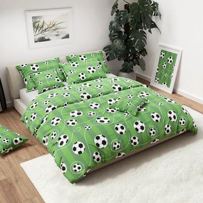 PrzytulneMieszkanie.pl PrzytulneMieszkanie.pl Pościel bawełniana FOOTBALL zielona Rozmiar pościeli: 70 x 90 cm | 140 x 200 cm