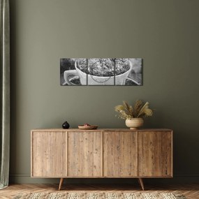 Obraz - Filiżanka natury (z zegarem) (90x30 cm)