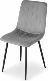 Eleganckie krzesło tapicerowane Barlee z weluru w kolorze szarym do jadalni salonu i biura