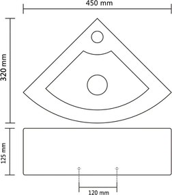 Srebrna narożna umywalka nablatowa F7-L04