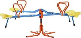 Huśtawka Wahadłowa SucceBuy dla Dzieci, Nośność 49,9 kg na Siedzisko, Wyposażona w Ergonomiczne Uchwyty, 4-Ramienna Podstawa, Obrót 360°