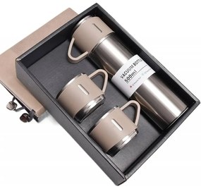 Termoska 500 ml z 3 filiżankami HOT&COLD, beżowa
