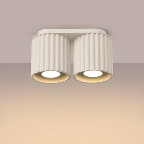 Plafon dwupunktowy AURA 2 beżowy GU10 ryflowany  SOLLUX  LIGHTING
