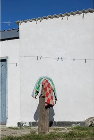 Pomarańczowo-beżowy ręcznik z bawełny organicznej frotte 50x90 cm Retro – Mette Ditmer Denmark