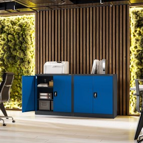 Szafka metalowa na klucz garażowa BEATA, 900 x 930 x 400 mm, antracytowo-niebieska