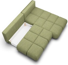 Masseno Narożnik CORSO z funkcją spania i pojemnikiem na pościel Narozniki L, Rozkładana sofa - Zielony, NOW OR NEVER 38
