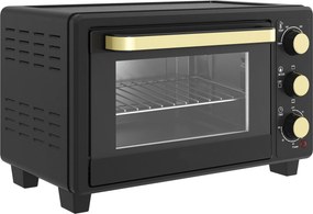 HOMCOM Minipiekarnik, Piecyk Toasterowy, Timer, Ruszt, Blacha do Pieczenia, Szkło Wglądowe, Metal, Czarny