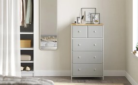 Komoda z szufladami HALLY 53x93 cm, dąb/biały