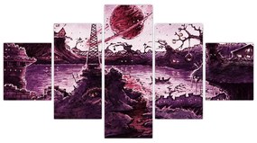Obraz - Zaczarowana wioska (125x70 cm)