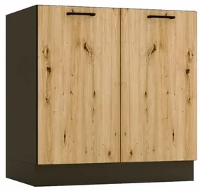 Szafka pod zlew ANIKA D80ZL grafitowa/dąb artisan STOLKAR