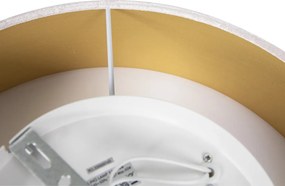 Nowoczesna lampa sufitowa różowa 40 cm ze złotym wnętrzem - Drum