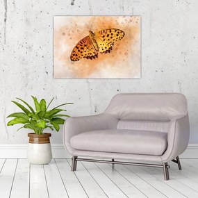 Obraz - Pomarańczowy motyl, akwarela (70x50 cm)