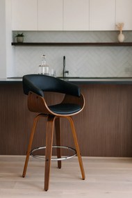 Nowoczesny drewniany hoker kuchenny w stylu loft B6-C25