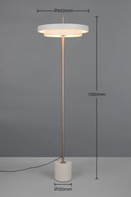 Lampa stojąca LED ze ściemniaczem w kolorze kości słoniowej (wysokość 138 cm) Keaton – Trio