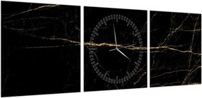 Obraz - Tekstura marmuru (z zegarem) (90x30 cm)