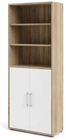 Biały regał modułowy w dekorze dębu 89x222 cm Prima – Tvilum