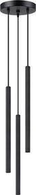 Czarna ryflowana lampa wisząca z 3 tubami - 3X A613 W0-A89